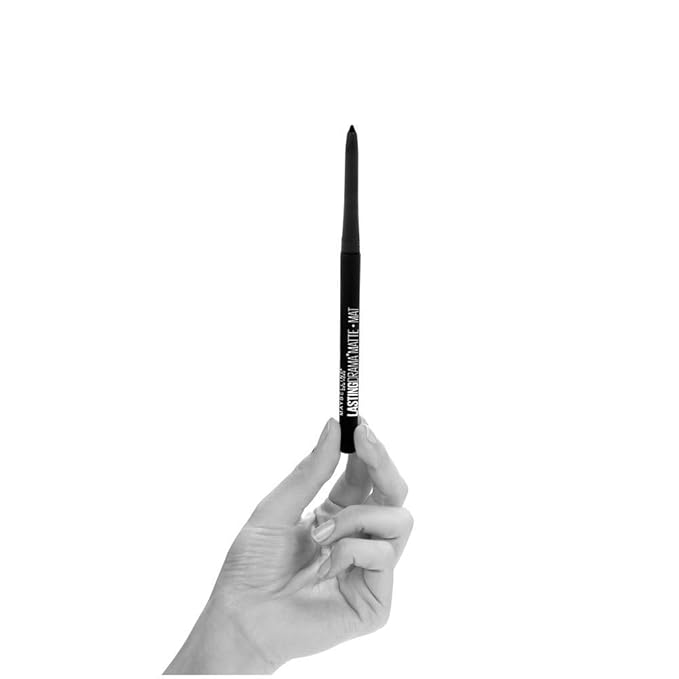 Maybelline Eyestudio Lasting Drama Waterproof Matte Gel Pencil Black Eyeliner Makeup, Jet Black, 2 Count