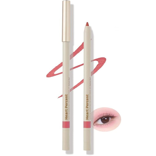 Heart Percent Dote On Mood Gel Eyeliner Pencil, Long-Lasting Waterproof Smudge Proof Smooth Retractable Eye Liner Pencil with Built-In Sharpener (17. Dohwa Red)