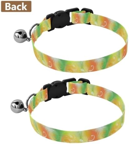 Swirling Leaf Green Adjustable Buckle Pet Collar 2 Pack Soft Cat Collar