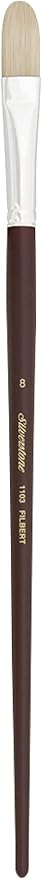 Silver Brush Limited 1103 Silverstone Filbert Brush for Oil Painting, Size 8, Long Handle