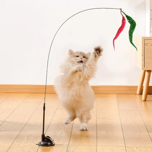 KuuGuu 24 PCS Cat Worm Toy Zebra Print Feather Worm Teaser Refills Attachment Cute Cat Wand Replacement Interactive Wand Accessories for Fishing Pole Toy Teaser for Indoor Cats Kitten