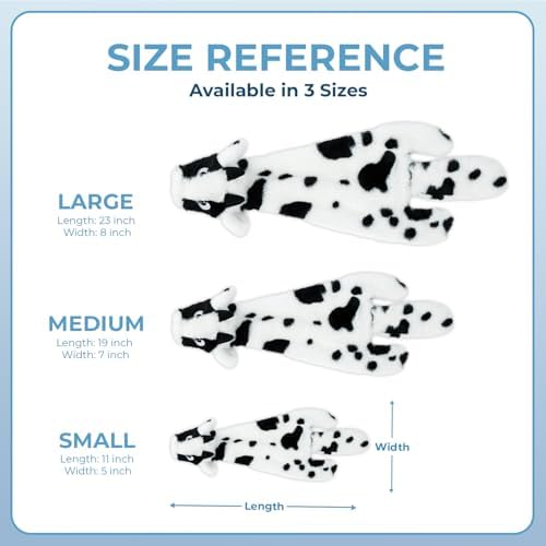Best Pet Supplies 2-in-1 Stuffless Squeaky Dog Toy - Cow, Large | No-Stuffing, 2 built-in squeakers, No Mess, Soft, Holds a Plastic Bottle for Added play, Perfect for Moderate chewers