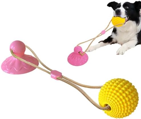 Corn Ball Chew Toys for Aggressive Chewers, Dog Tug Toy (Pink)