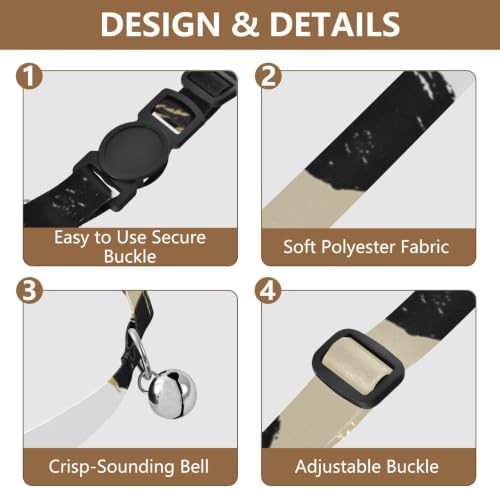 Cute Black Polka Dot Collars for Cats, 2 Pack Cat Collar with Bell
