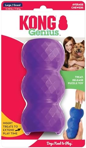 KONG - Genius Mike - Interactive Treat Dispensing Dog Puzzle Toy (Assorted Colors) (Large (2 Pack))