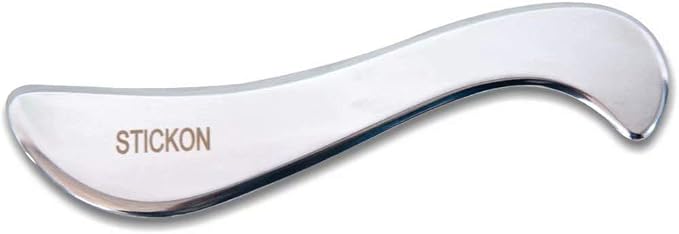 STICKON Stainless Steel Gua Sha Scraping Massage Tool IASTM Tools Great Soft Tissue Mobilization Tool (D Shape)