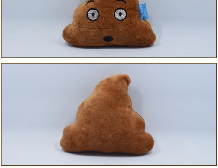 Funny Poop Plush Squeaky Dog Toy, Dental Chew for Small Dogs