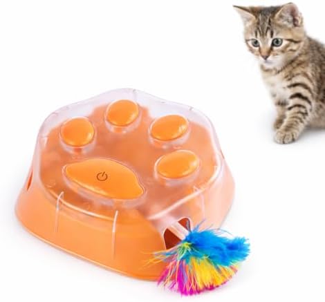 Interactive Cat Toys for Indoor Cats & Kittens, Bird Sound Feather Toy