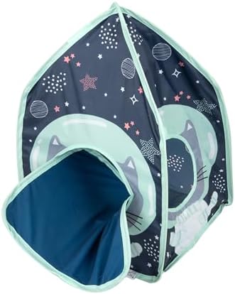 Kitty City Galactic Pop-Up Cat Play House, Collapsible Indoor Cat Hideout with Peekaboo Openings, Lightweight Foldable Kitty Cube for Play & Lounging