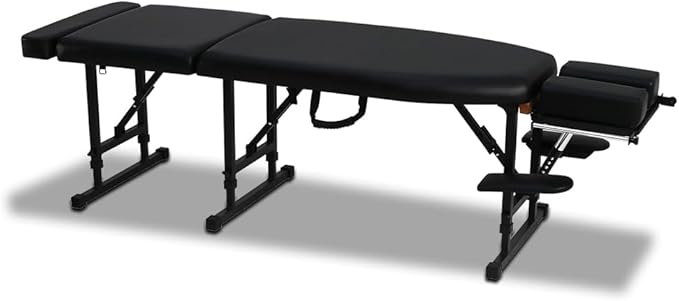Royal Massage Sheffield 160 Elite Professional Portable Chiropractic Table - Lightweight Adjustable Folding Design (Charcoal)