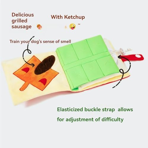 Dog Snuffle Sound Book Crinkle Hide Treat Puzzle (Scout)