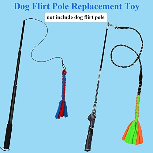 ASOCEA 2 Pack Dog Fleece Rope Toy for Dog Chase and Tug Pet Interactive Cotton Chew Toy Dog Tether Lure Toy Dog Flirt Pole Replacement Toys to Outdoor Exercise & Training