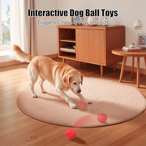 Interactive Dog Ball Toy, Smart Dog Toy for Medium and Large Dogs, Automatic Moving Rotating & Bouncing Ball, Durable E-TPU Material, IP54 Waterproof, Motion-Activated Dog Toy for Active Dogs
