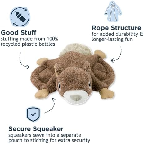 Tall Tails Fling and Fetch Plush Toy for Dogs, Squirrel