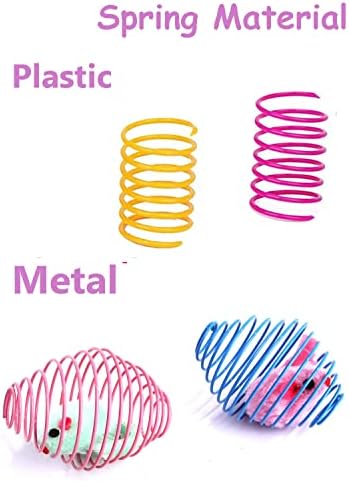 18 Pack Assorted Cat Metal Spring Balls Stretchable Large Cat Spiral Toy Crinkle Balls Interactive Kitten Rolling Coils Spring Inside Caged Rats Pet Supplies Indoor Outdoor Ferrets