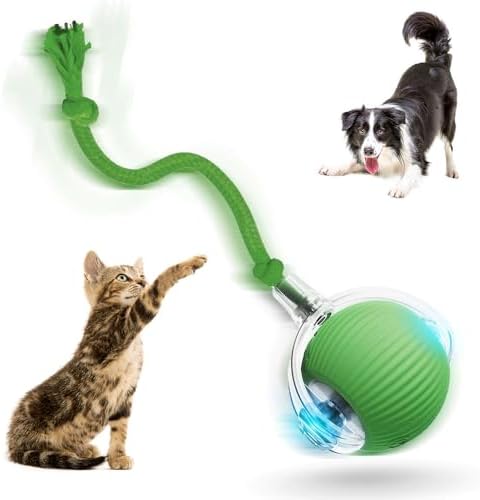Jiexily Interactive Cat Toys Balls for Indoor Cats, 2025 New Motion Activated Cat Balls with 360° Smart Automatic Rolling Moving for Bored Kitten Pet Cats Dogs (Green)