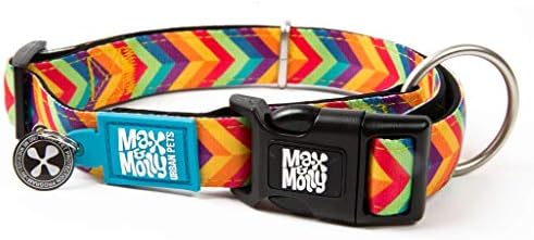 Max & Molly Smart ID Dog Collar with Gotcha! QR Safety Tag and Custom Pet Profile, Soft Padded Neoprene, Waterproof, Summertime, Medium (13-21")