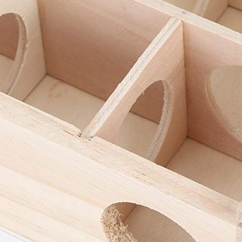 Hamster Maze Toy, Wood Rat House with Organic Glass Interactive Intelligent Small Pet Toy for Rat Hamsters
