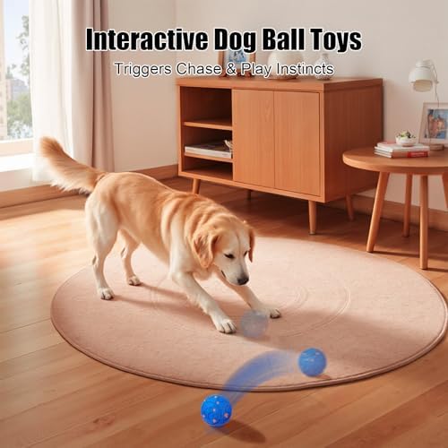 Interactive Dog Ball Toy, Smart Dog Toy for Medium and Large Dogs, Automatic Moving Rotating & Bouncing Ball, Durable E-TPU Material, IP54 Waterproof, Motion-Activated Dog Toy for Active Dogs