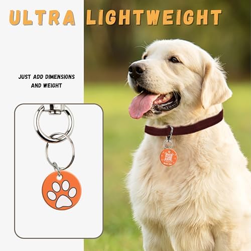 tag8 Smart Pet ID Tag – Anti-Loss NFC & QR Code Tag, Silent Silicone Dog & Cat ID Collar Tag, Digital Pet Profile & Easy Owner Contact - Orange