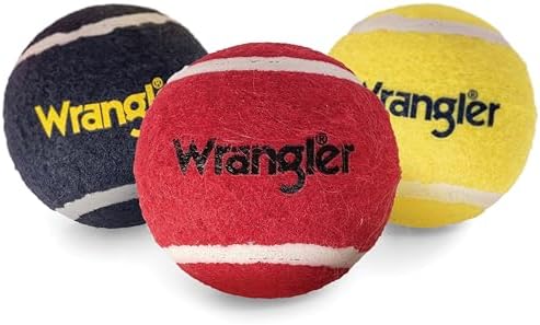 Wrangler Tennis Balls for Dogs, Interactive Fetch Toy (3-Pack)