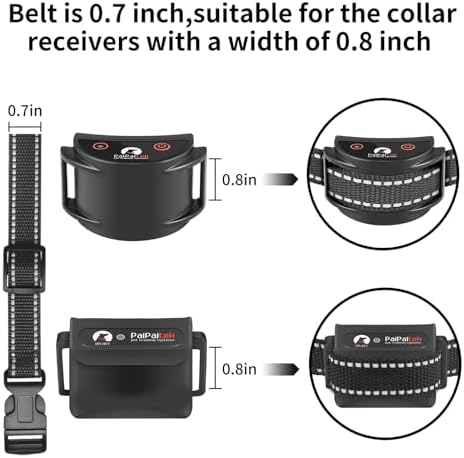 Shock Collar Replacement Strap, Reflective Black Nylon, 3/4 x 28 Inch, with D-Ring, Compatible with Multiple Training Collars, 2 Pack