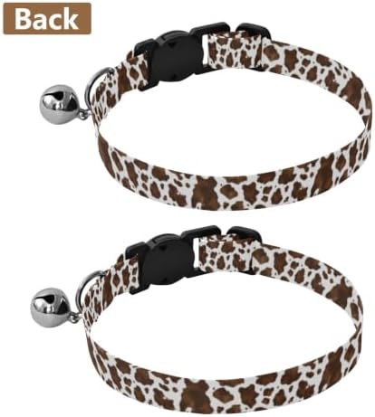 Brown White Spots Easy to Wear Dog Collar 2 Pack Lightweight Pet Collar for Cats and Dogs