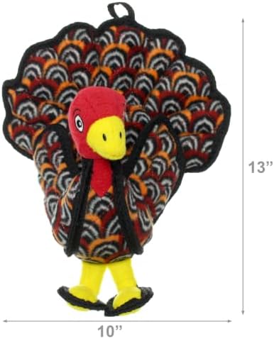 TUFFY® : 2 Pack Jr Turkey Dog Toy: Ultra Durable Plush Toy with Multiple Layers & Reinforced Seams, Washable and Floats, Original Construction