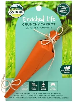 Oxbow Crunchy Carrot, Rabbit & Guinea Pig Toy, Bunny Enrichment Chew Toy
