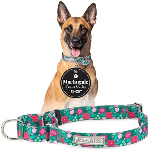 Lucky Love Dog Martingale Collar for Large Dogs No Slip Cute – Penny, Large