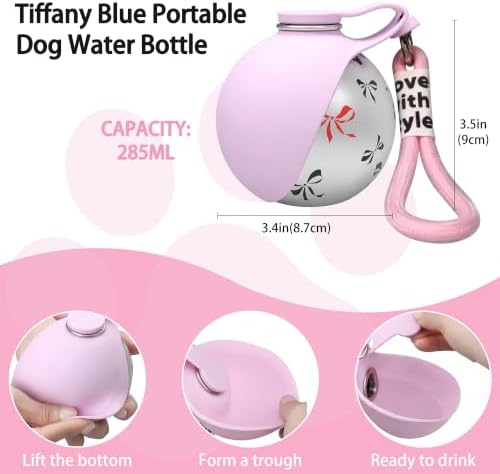 Portable Pet Water Bottle & Collapsible Dog Bowls, Spill Proof Water Dispenser, Cat Food Container & Dog Treat Holder, Small Size Pet Supplies Travel Accessories for Puppy