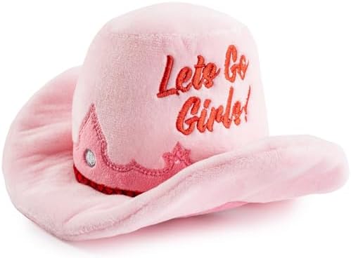 Haute Diggity Dog Cowgirl Hat Plush Dog Toy, Western Stuffed Chew Toy