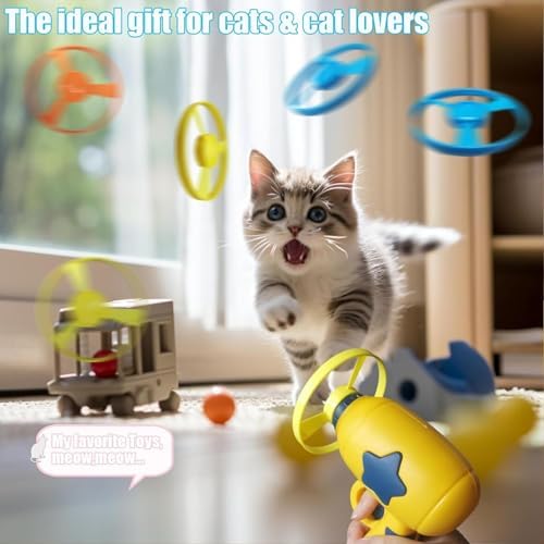 7 Piece Cat Fetch Toys, Interactive Flying Cat Toy (only 30 Propellers)
