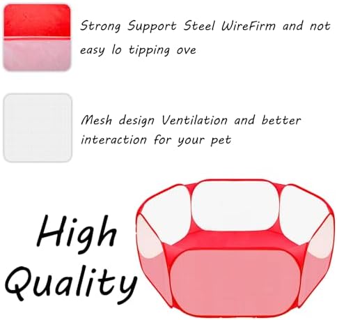 Small Animals Playpen, Portable Pop-up Open Interactive Pet Tent, Indoor Outdoor Fence for Rabbits, Guinea Pig, Hamster, Chinchillas, Kittens, Puppies