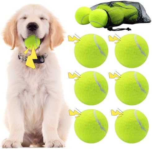 Swingers Squeaky Tennis Balls for Dog, 2.5 Inch Training Tennis Balls