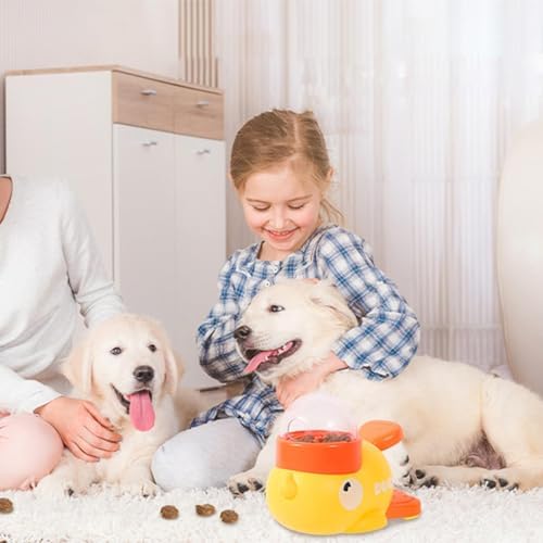 Interactive Dog Toys, Duck Shape Dog Slow Feeder Puzzle Toy, 2 in 1 Interactive Slow Feeder for Cat, Pet Treat Food Dispenser, Pet Feeding Tool for Enrichment, Reduces Bloating & Training