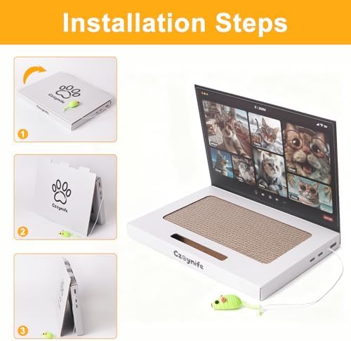 Cat Laptop Scratcher, Cat Scratcher Cardboard, Interactive Toys, Kitten Supplies and Stuff for Indoor Cats