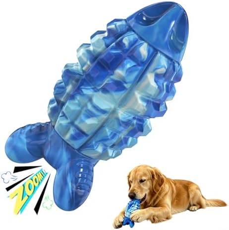 YINEYA Dog Toys for Aggressive Chewers, Tough Squeaker Dog Toys, Blue