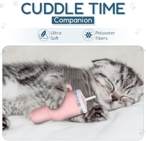 PUPROAR Kitty Cup Catnip Cat Toy, Cat Birthday Gift & Cute Girly Accessory, Crinkle Toy for Indoor Cats (Pink Peach Dust)