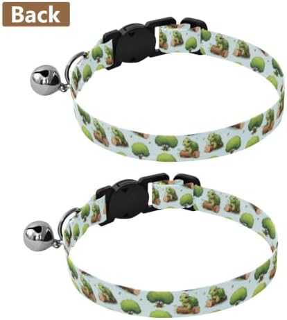 Cute Green Turtles Pet Collars 2 Pack Lightweight Small Dog Collar Adjustable Length 10.6" to 17.1"