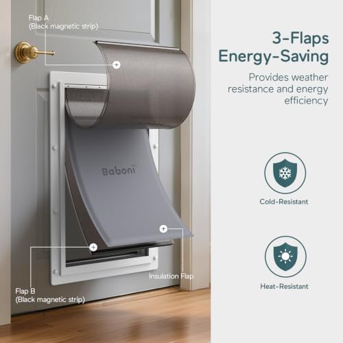 Baboni Dog Door for Door,Durable Plastic Frame,X-Large