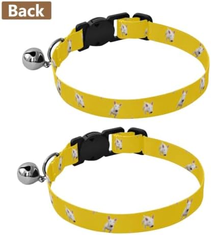 Bull Terrier Dogs Yellow Cat Collars 2 Pack Lightweight Pet Collar for Cats and Dogs Adjustable 10.6 to 17.1 Inches