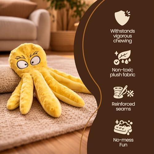 Squeaky Dog Toys – No-Stuffing Crinkle Plush, Durable Puppy Teething & Interactive Play, 2-Pack