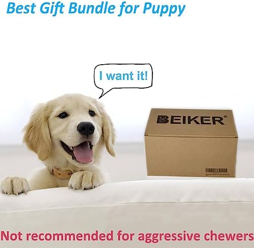 Beiker Dog Teething Chew Toys - 15 Pack Small Medium Breed Puppy Toy, Variety Dogs Rope Chew Toys Bundle for Boredom, Pet Interactive Squeaky Treat Dispensing Ball for Puppies