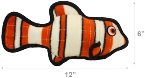 TUFFY® : 2 Pack Fish Stingray Dog Toy: Ultra Durable Plush Toy with Multiple Layers & Reinforced Seams, Washable and Floats, Original Construction