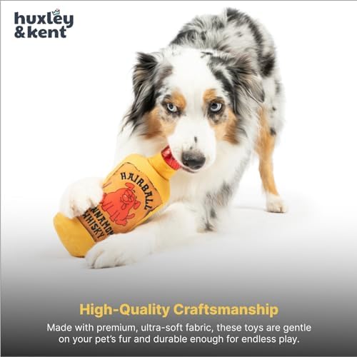 Huxley & Kent Power Plush Squeaky Dog Toy, Hairball Cinnamon Whisky, Sm