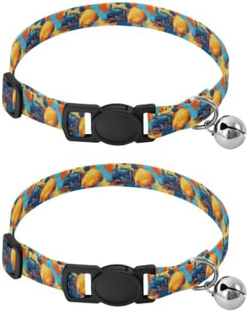 Vintage Steam Cat Neck Collar, 2 Pack Cat Collars with Bell