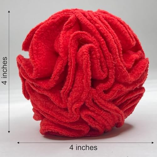 Glory To Dog Puppy/Small Breed Snuffle Dog Puzzle Ball Toy Red with Crinkle