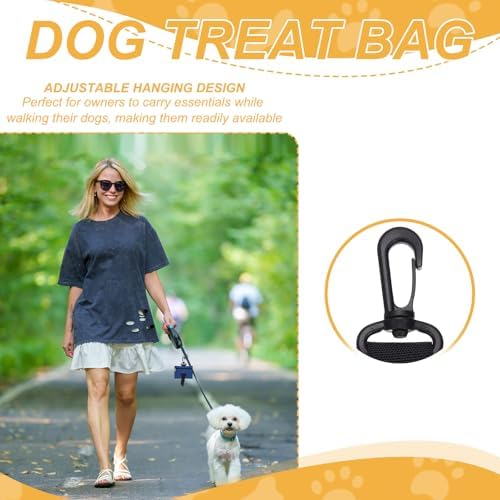 Dog Poop Bag Holder, Pet Waste Bag Dispenser Dog Treat Pouch with Clip Oxford Cloth Portable Reusable Easy Cleanup(2Pcs, Black), Intended for Outdoor/Travel/Walking