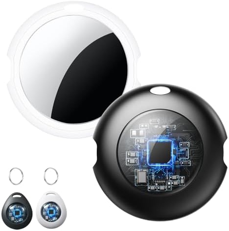 2 Pack MFi Certified Tracker Tags Work with Apple Find My iOS Only | Bluetooth Tracker Air Smart Locator Tags for Worldwide Tracking Waterproof for Luggage Bags Pet Wallet Backpack Key Finders